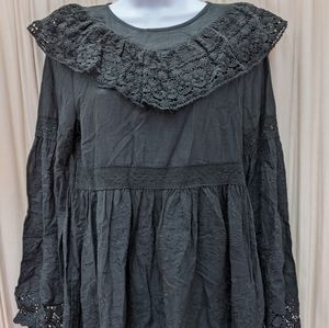 Lumie Long Sleeve Black Blouse Top Size Small